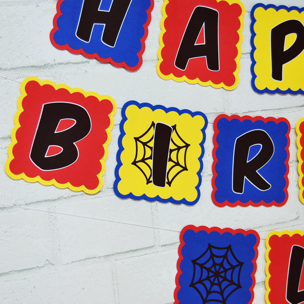 Spider Hero Birthday Banner