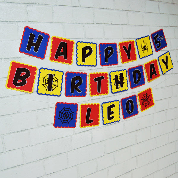 Spider Hero Birthday Banner