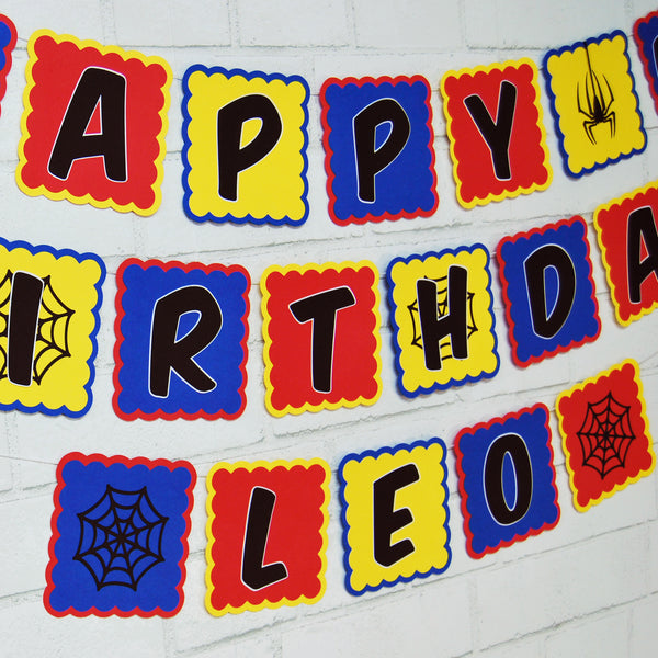 Spider Hero Birthday Banner