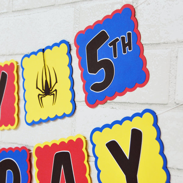 Spider Hero Birthday Banner