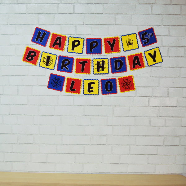 Spider Hero Birthday Banner