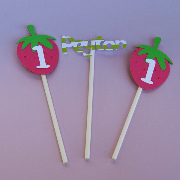 Strawberry Cupcake Toppers