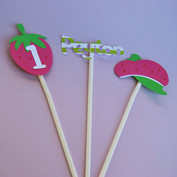 Strawberry Cupcake Toppers