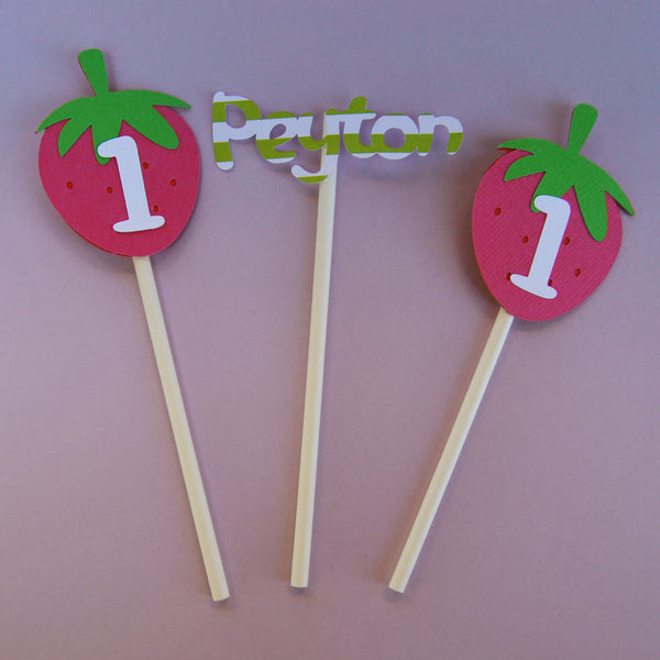 Strawberry Cupcake Toppers