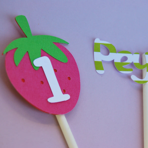 Strawberry Cupcake Toppers