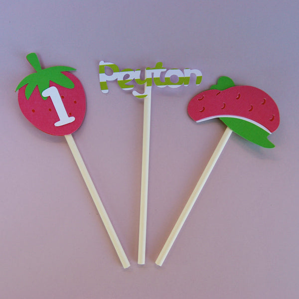 Strawberry Cupcake Toppers