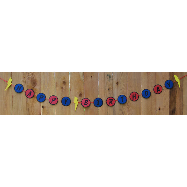 Super Hero Birthday Banner