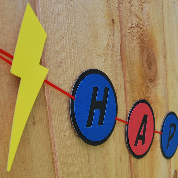 Super Hero Birthday Banner