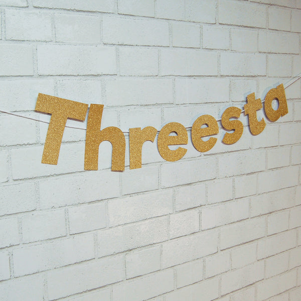 "Threesta" Fiesta Third Birthday Banner