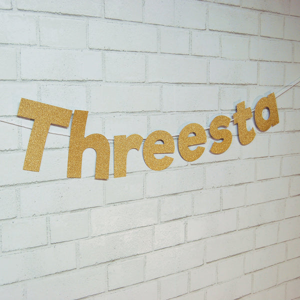 "Threesta" Fiesta Third Birthday Banner