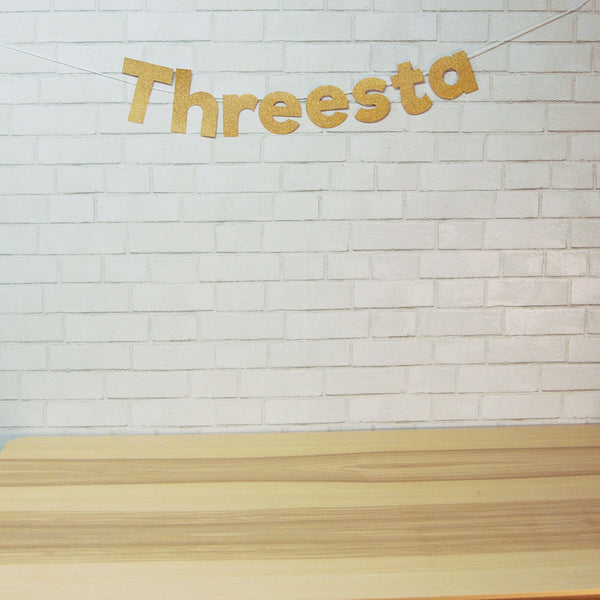 "Threesta" Fiesta Third Birthday Banner