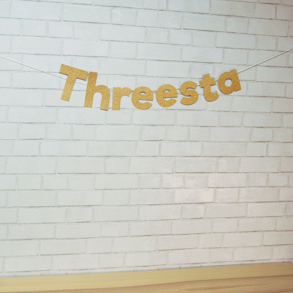 "Threesta" Fiesta Third Birthday Banner