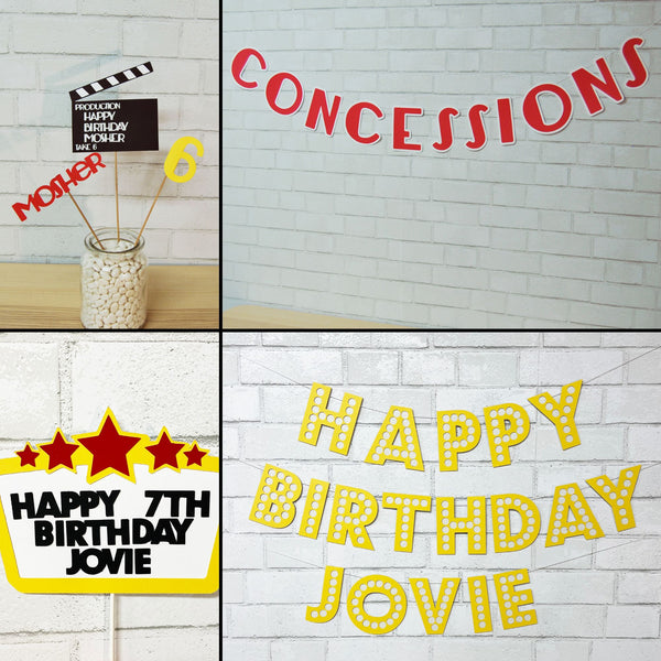 Movie Marquee Birthday Cake Topper