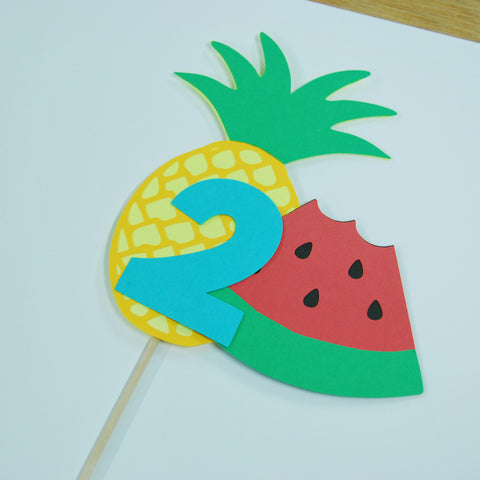Two-tti Fruity Watermelon and Pineapple Cake Topper