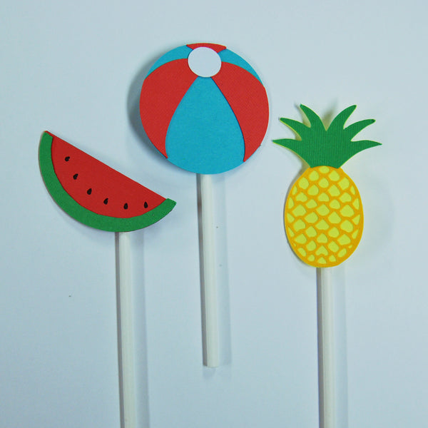 Two-tti Fruity Watermelon and Pineapple Cupcake Toppers