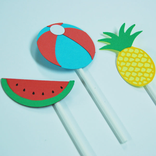 Two-tti Fruity Watermelon and Pineapple Cupcake Toppers