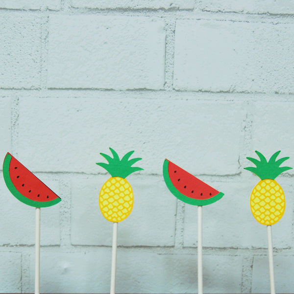 Two-tti Fruity Watermelon and Pineapple Cupcake Toppers