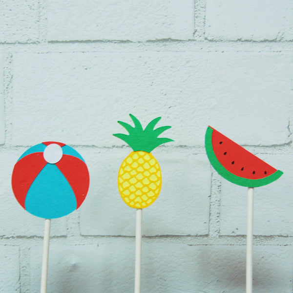 Two-tti Fruity Watermelon and Pineapple Cupcake Toppers