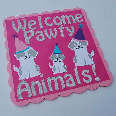 "Pawty Animals" Birthday Sign