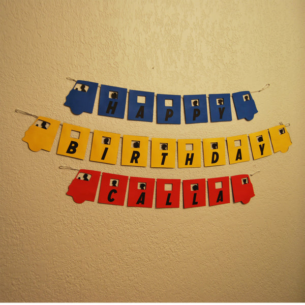 Wheels on the Bus Birthday Banner
