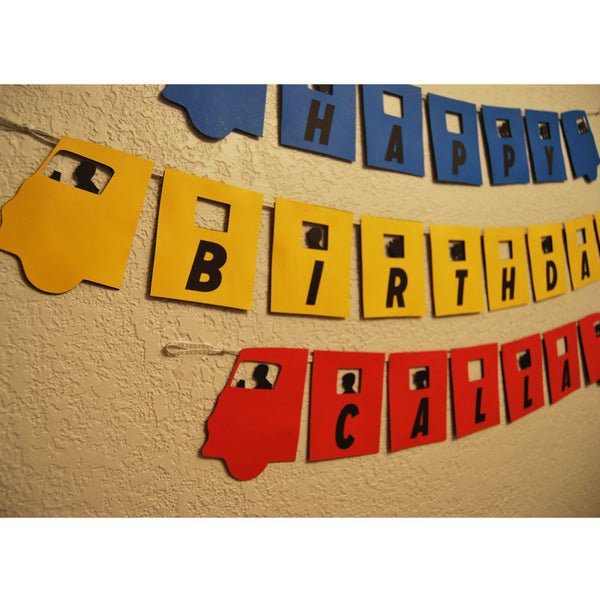 Wheels on the Bus Birthday Banner