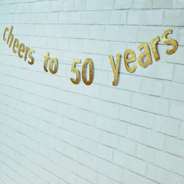 Cheers to 50 Years Birthday Banner